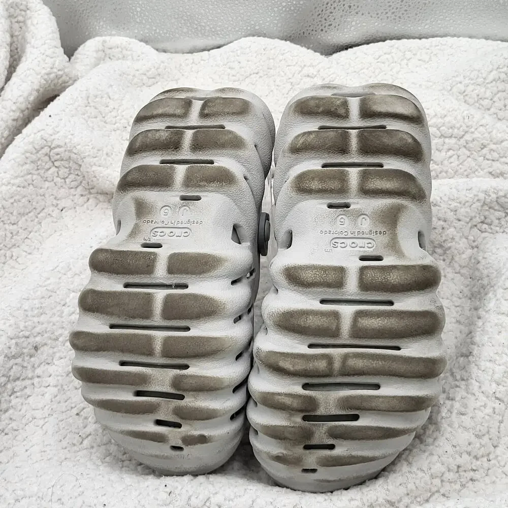 Crocs Echo grey Clog  slip on size  J 5